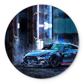 Коврик круглый с принтом Nissan GTR R35 в Курске, резина и полиэстер | круглая форма, изображение наносится на всю лицевую часть | gtr | nismo | nissan | nissan gtr | r35 | гтр | низмо | ниссан