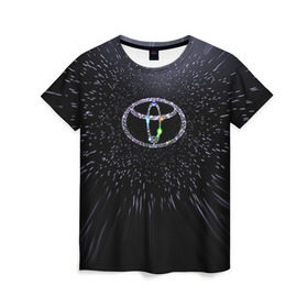 Женская футболка 3D с принтом Toyota в Курске, 100% полиэфир ( синтетическое хлопкоподобное полотно) | прямой крой, круглый вырез горловины, длина до линии бедер | space | toyota | космос | тоёта | тойота