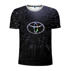 Мужская футболка 3D спортивная с принтом Toyota в Курске, 100% полиэстер с улучшенными характеристиками | приталенный силуэт, круглая горловина, широкие плечи, сужается к линии бедра | space | toyota | космос | тоёта | тойота