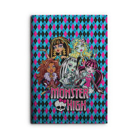 Обложка для автодокументов с принтом Monster High в Курске, натуральная кожа |  размер 19,9*13 см; внутри 4 больших “конверта” для документов и один маленький отдел — туда идеально встанут права | Тематика изображения на принте: монстер хай