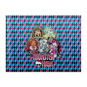 Обложка для студенческого билета с принтом Monster High в Курске, натуральная кожа | Размер: 11*8 см; Печать на всей внешней стороне | монстер хай