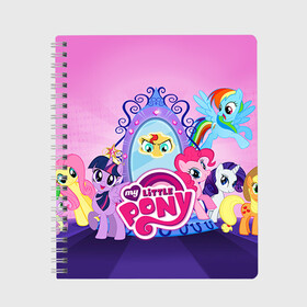Тетрадь с принтом My Little Pony в Курске, 100% бумага | 48 листов, плотность листов — 60 г/м2, плотность картонной обложки — 250 г/м2. Листы скреплены сбоку удобной пружинной спиралью. Уголки страниц и обложки скругленные. Цвет линий — светло-серый
 | Тематика изображения на принте: friendship is magic | mlp | my little pony | pinky pie | pony | swag | дружба | литл пони | мой маленький пони | пони | поняши | поняшки | сваг | свэг | чудо