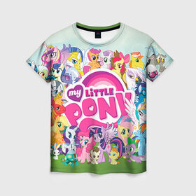 Женская футболка 3D с принтом My Little Pony в Курске, 100% полиэфир ( синтетическое хлопкоподобное полотно) | прямой крой, круглый вырез горловины, длина до линии бедер | friendship is magic | mlp | my little pony | pinky pie | pony | swag | дружба | литл пони | мой маленький пони | пони | поняши | поняшки | сваг | свэг | чудо
