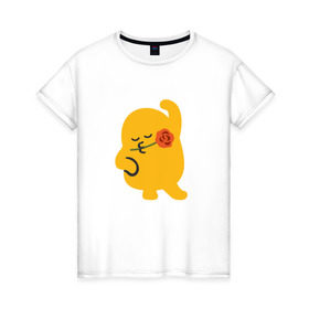 Женская футболка хлопок с принтом Mi-mi в Курске, 100% хлопок | прямой крой, круглый вырез горловины, длина до линии бедер, слегка спущенное плечо | супер для тех у кого отличное настроениесмайлики swag emoji