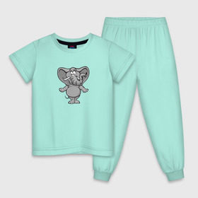 Детская пижама хлопок с принтом Слоник в Курске, 100% хлопок |  брюки и футболка прямого кроя, без карманов, на брюках мягкая резинка на поясе и по низу штанин
 | Тематика изображения на принте: 