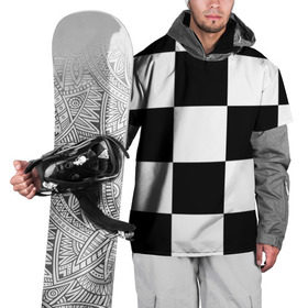 Накидка на куртку 3D с принтом Клетка в Курске, 100% полиэстер |  | белый | черно белый | черный | шахматная