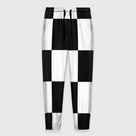Мужские брюки 3D с принтом Клетка в Курске, 100% полиэстер | манжеты по низу, эластичный пояс регулируется шнурком, по бокам два кармана без застежек, внутренняя часть кармана из мелкой сетки | белый | черно белый | черный | шахматная