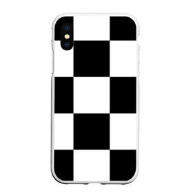 Чехол для iPhone XS Max матовый с принтом Клетка в Курске, Силикон | Область печати: задняя сторона чехла, без боковых панелей | белый | черно белый | черный | шахматная