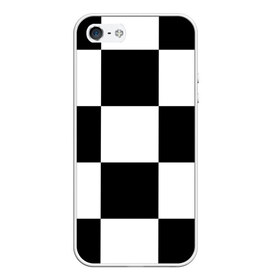 Чехол для iPhone 5/5S матовый с принтом Клетка в Курске, Силикон | Область печати: задняя сторона чехла, без боковых панелей | белый | черно белый | черный | шахматная