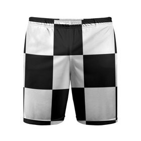 Мужские шорты 3D спортивные с принтом Клетка в Курске,  |  | белый | черно белый | черный | шахматная