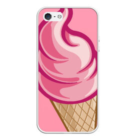 Чехол силиконовый для Телефон Apple iPhone 5/5S с принтом Ice Cream в Курске, Силикон | Область печати: задняя сторона чехла, без боковых панелей | cream | ice | мороженное