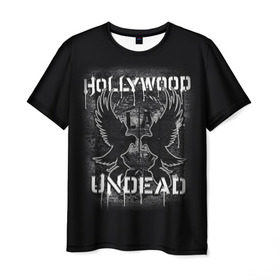 Мужская футболка 3D с принтом Hollywood Undead в Курске, 100% полиэфир | прямой крой, круглый вырез горловины, длина до линии бедер | хип хоп