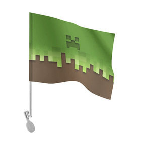 Флаг для автомобиля с принтом Minecraft edition в Курске, 100% полиэстер | Размер: 30*21 см | creeper | minecraft