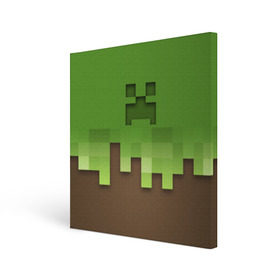 Холст квадратный с принтом Minecraft edition в Курске, 100% ПВХ |  | Тематика изображения на принте: creeper | minecraft