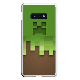 Чехол для Samsung S10E с принтом Minecraft edition в Курске, Силикон | Область печати: задняя сторона чехла, без боковых панелей | Тематика изображения на принте: creeper | minecraft