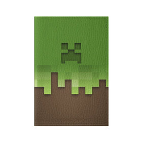 Обложка для паспорта матовая кожа с принтом Minecraft edition в Курске, натуральная матовая кожа | размер 19,3 х 13,7 см; прозрачные пластиковые крепления | creeper | minecraft