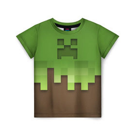 Детская футболка 3D с принтом Minecraft edition в Курске, 100% гипоаллергенный полиэфир | прямой крой, круглый вырез горловины, длина до линии бедер, чуть спущенное плечо, ткань немного тянется | creeper | minecraft