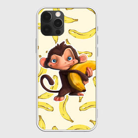 Чехол для iPhone 12 Pro Max с принтом Обезьяна с бананом в Курске, Силикон |  | Тематика изображения на принте: мартышка | обезьяна