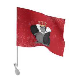Флаг для автомобиля с принтом Обезьяна король в Курске, 100% полиэстер | Размер: 30*21 см | 2016 | год | король | корона | мартышка | новый | обезьяна | с новым год