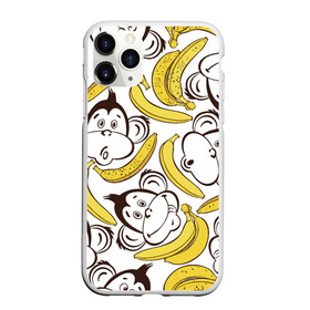 Чехол для iPhone 11 Pro матовый с принтом Обезьянки и бананы в Курске, Силикон |  | Тематика изображения на принте: банан