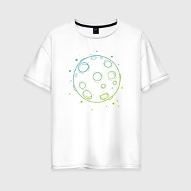 Женская футболка хлопок Oversize с принтом Moon в Курске, 100% хлопок | свободный крой, круглый ворот, спущенный рукав, длина до линии бедер
 | луна | луна   стильный принт.moon | полная луна
