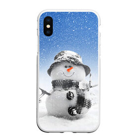 Чехол для iPhone XS Max матовый с принтом Снеговик в Курске, Силикон | Область печати: задняя сторона чехла, без боковых панелей | 2016 | winter | год | зима | мартышка | новогодний | новый | обезьяна | обезьянка | подарок | с новым годом | снег | снеговик