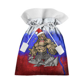 Подарочный 3D мешок с принтом Медведь в Курске, 100% полиэстер | Размер: 29*39 см | Тематика изображения на принте: 2016 | год | медведь | мишка | новогодний | новый | патриот | россия | русский | с новым годом | сила | флаг