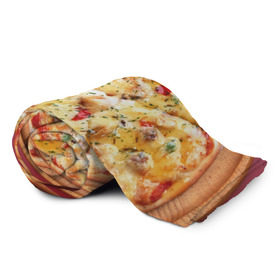 Плед 3D с принтом Пицца в Курске, 100% полиэстер | закругленные углы, все края обработаны. Ткань не мнется и не растягивается | еда | пицца