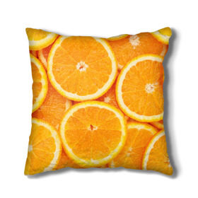 Подушка 3D с принтом Апельсинчик в Курске, наволочка – 100% полиэстер, наполнитель – холлофайбер (легкий наполнитель, не вызывает аллергию). | состоит из подушки и наволочки. Наволочка на молнии, легко снимается для стирки | Тематика изображения на принте: orange | апельсин | фрукты