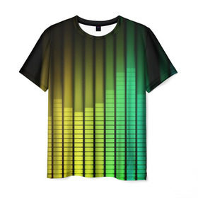 Мужская футболка 3D с принтом Эквалайзер в Курске, 100% полиэфир | прямой крой, круглый вырез горловины, длина до линии бедер | equalizer | звук