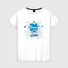 Женская футболка хлопок с принтом Heisenberg Puzzle в Курске, 100% хлопок | прямой крой, круглый вырез горловины, длина до линии бедер, слегка спущенное плечо | breaking bad | во все тяжкие | сериал