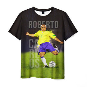 Мужская футболка 3D с принтом Roberto Carlos в Курске, 100% полиэфир | прямой крой, круглый вырез горловины, длина до линии бедер | Тематика изображения на принте: carlos | football | roberto carlos | дели дайнамос | роберто | роберто карлос | футбол | футболист
