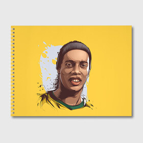 Альбом для рисования с принтом Ronaldinho в Курске, 100% бумага
 | матовая бумага, плотность 200 мг. | football | ronaldinho | роналдиньо | футбол | футболист
