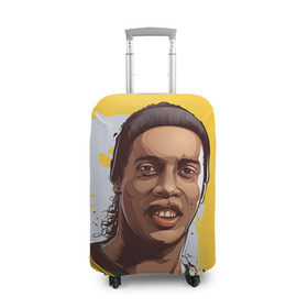 Чехол для чемодана 3D с принтом Ronaldinho в Курске, 86% полиэфир, 14% спандекс | двустороннее нанесение принта, прорези для ручек и колес | football | ronaldinho | роналдиньо | футбол | футболист