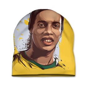 Шапка 3D с принтом Ronaldinho в Курске, 100% полиэстер | универсальный размер, печать по всей поверхности изделия | football | ronaldinho | роналдиньо | футбол | футболист