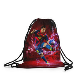 Рюкзак-мешок 3D с принтом Messi в Курске, 100% полиэстер | плотность ткани — 200 г/м2, размер — 35 х 45 см; лямки — толстые шнурки, застежка на шнуровке, без карманов и подкладки | месси