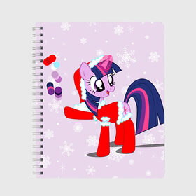 Тетрадь с принтом My Little Pony в Курске, 100% бумага | 48 листов, плотность листов — 60 г/м2, плотность картонной обложки — 250 г/м2. Листы скреплены сбоку удобной пружинной спиралью. Уголки страниц и обложки скругленные. Цвет линий — светло-серый
 | friendship is magic | mlp | my little pony | new year | pinky pie | swag | дружба   это чудо | мой маленький пони | новый год | пони | поняши | поняшки | с новым годом | сваг | свэг