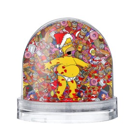 Снежный шар с принтом Обжора Гомер в Курске, Пластик | Изображение внутри шара печатается на глянцевой фотобумаге с двух сторон | гомер