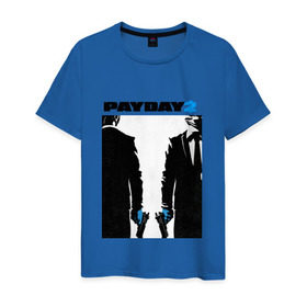 Мужская футболка хлопок с принтом Payday 2 в Курске, 100% хлопок | прямой крой, круглый вырез горловины, длина до линии бедер, слегка спущенное плечо. | Тематика изображения на принте: 