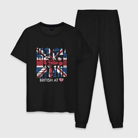 Мужская пижама хлопок с принтом Британия в сердце в Курске, 100% хлопок | брюки и футболка прямого кроя, без карманов, на брюках мягкая резинка на поясе и по низу штанин
 | britain | бин | доктор кто | королева | тардис