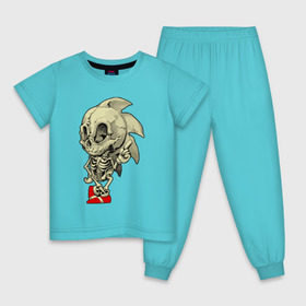 Детская пижама хлопок с принтом Sonic skeleton в Курске, 100% хлопок |  брюки и футболка прямого кроя, без карманов, на брюках мягкая резинка на поясе и по низу штанин
 | скелет