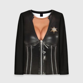 Женский лонгслив 3D с принтом Костюм шерифа в Курске, 100% полиэстер | длинные рукава, круглый вырез горловины, полуприлегающий силуэт | год | грудь | костюм | новый | ролевые | тело | шериф