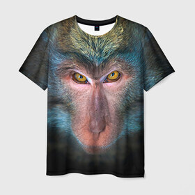 Мужская футболка 3D с принтом Обезьяна в Курске, 100% полиэфир | прямой крой, круглый вырез горловины, длина до линии бедер | 2016 | мартышка | обезьяна | с новым годом | символ нг