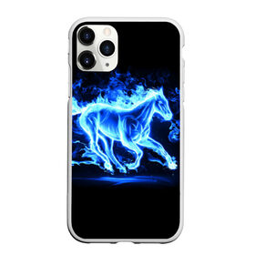 Чехол для iPhone 11 Pro матовый с принтом Ледяной конь в Курске, Силикон |  | Тематика изображения на принте: арт | лёд | лошадь | огонь | пламя