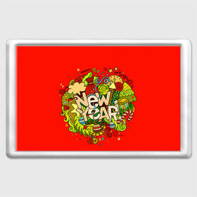 Магнит 45*70 с принтом New Year в Курске, Пластик | Размер: 78*52 мм; Размер печати: 70*45 | 2016 | new year | год | новогодний | новый | подарок | с новым годом