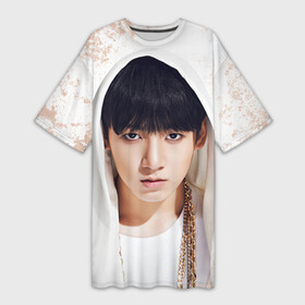 Платье-футболка 3D с принтом Jeon Jung Kook в Курске,  |  | bangtan | bangtan boys | bts | bulletproof boy scouts | jeon jung kook | jungkook | k pop | korea | kpop | бантаны | гук | гукки | к поп | корея | кпоп | чон гук | чон чон гук | чонгук