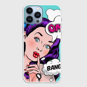 Чехол для iPhone 13 Pro Max с принтом PO ART в Курске,  |  | bang | omg | pop art | wtf | арт | поп | ретро | уорхол | энди