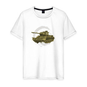 Мужская футболка хлопок с принтом Танк Т-34 в Курске, 100% хлопок | прямой крой, круглый вырез горловины, длина до линии бедер, слегка спущенное плечо. | war | самый известный танк красной армии т 34
танки | ссср | т34 | техника