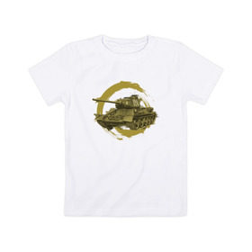 Детская футболка хлопок с принтом Танк Т-34 в Курске, 100% хлопок | круглый вырез горловины, полуприлегающий силуэт, длина до линии бедер | war | ссср | т34 | танки | техника