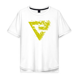 Мужская футболка хлопок Oversize с принтом Witcher Quen sign в Курске, 100% хлопок | свободный крой, круглый ворот, “спинка” длиннее передней части | 